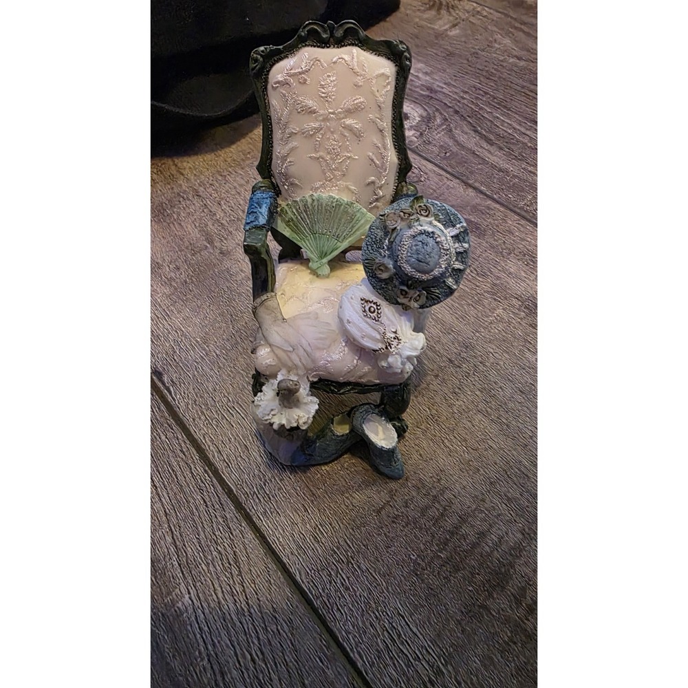 Victorian Style Chair With Shoes, Gloves, Umbrella Figurine‎